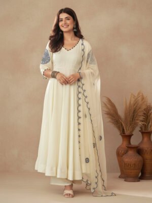 pure vichitra silk suit with sequence work & dupatta (3 pcs)