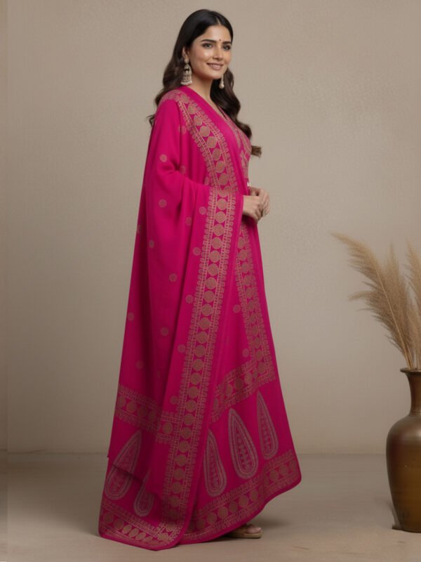 embroidered sequence work kurti set | mul mul cotton gown with dupatta