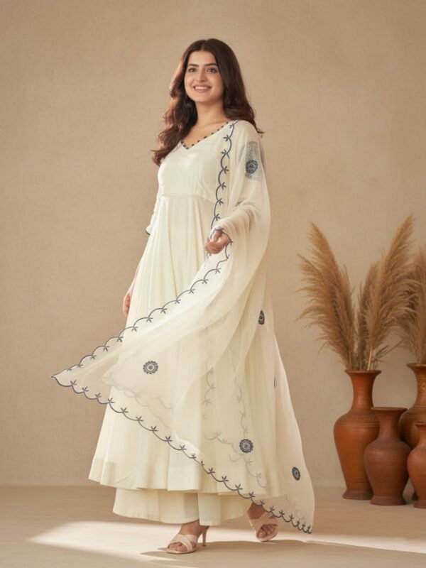 pure vichitra silk suit with sequence work & dupatta (3 pcs)