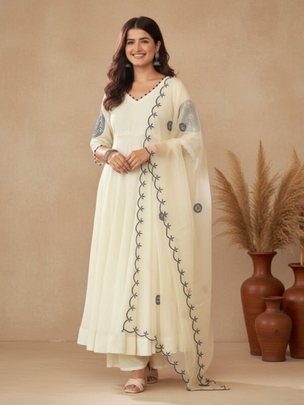 pure vichitra silk suit with sequence work & dupatta (3 pcs)