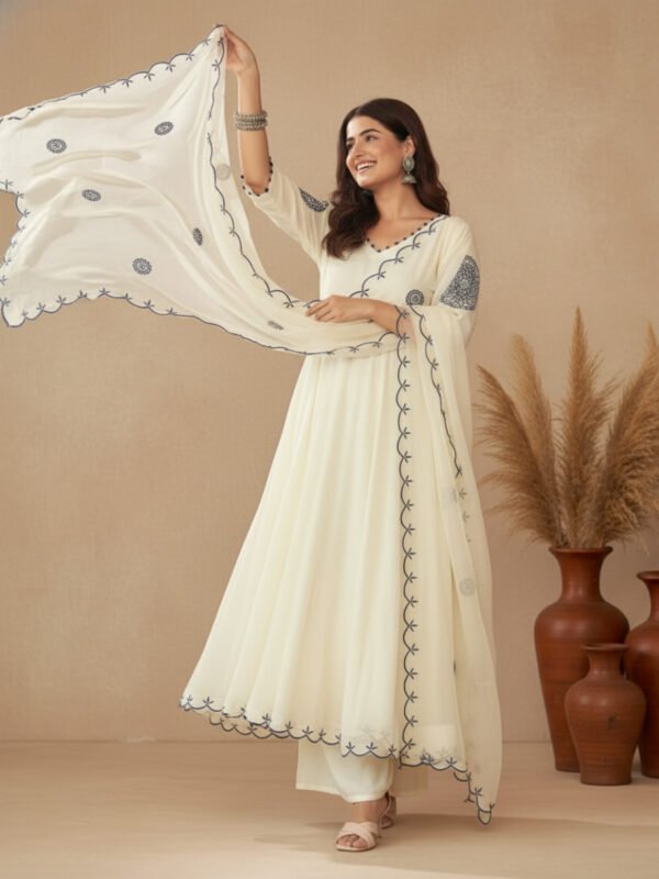 pure vichitra silk suit with sequence work & dupatta (3 pcs)